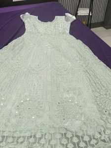 light green embellished 1 piece gown dress