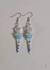 Blue wand y2k earrings