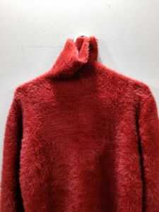 premium imported red eyelash knit turtleneck sweat