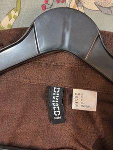 Brown Button-Down Top