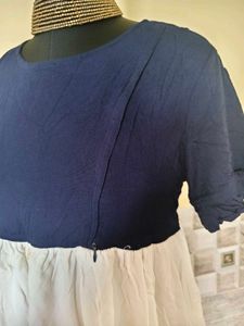 Cute Color Block Dress for Breast feeding Moms