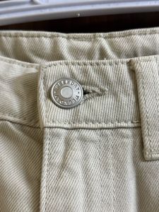 Beige Straight Leg Jeans