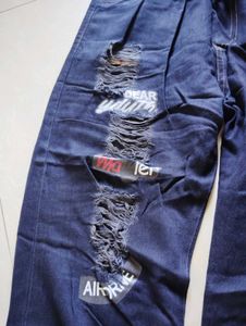 Ripped Wide Leg Jeans
