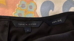 Tommy Hilfiger Black Pure Silk Cowl Neck Dress