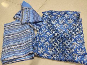 Slub Cotton Blue Suit Sale Full