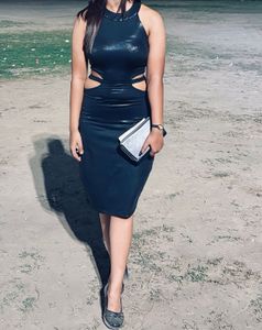 Black Metallic Bodycon Dress