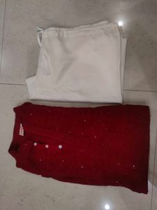 Mens Festive Wear Kurta Pajama With Sequence Work