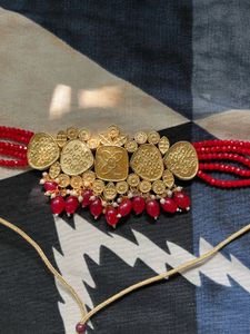 Red Kundan Necklace Set