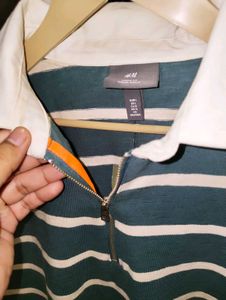OLD MONEY STRIPED ZIPPER POLO TEE ❤️‍🔥🔥😎