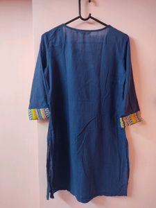 Indigo Blue Max Kurta Top With Design Neckline