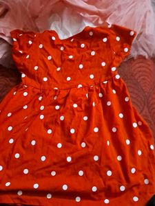 Cute Orange Polka Dot Baby Dress