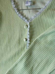 Mint Green Lace Trim Top