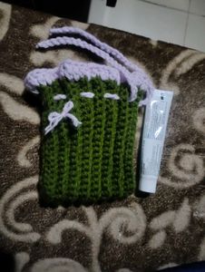 Crochet Drawstring Pouch