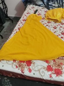 Yellow haldi suit plazo trouser sui