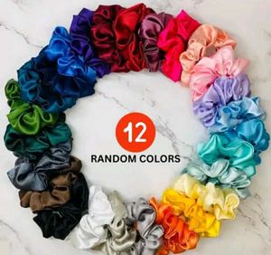 112 Satin Scrunchies in Random Colour