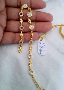 925 Pure Silver Hallmarked Gold Polish Bracelt