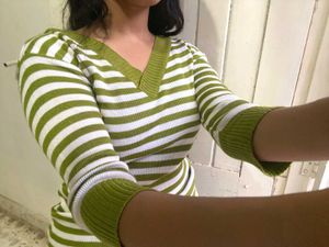 Striped V-Neck Top