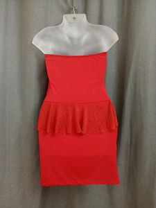Hot Red Padded Tube Mini Dress For Women&#39;s