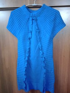 Blue Ruffle Cardigan
