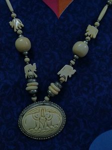 Statement Faux Ivory Necklace