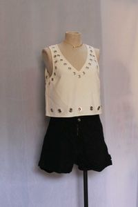 Forever 21 White Embellished Tank Top