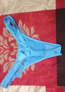 Blue Lace Thong