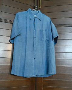 Givenchy Men Blue Cotton Casual Half sleeve Shirt
