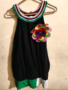 Black Sleeveless Top w/ Flower