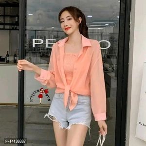 Korean 2 Piece Peach Shirt  (M)