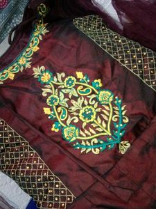 Low Price Branded Embroidery Gown Pajama Dupatta😍
