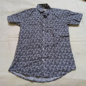 Printed Cotton Black Shirt For Boys