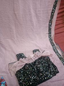 Sequence work saree readymade blouse