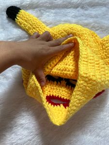 Pikachu Cosplay Crochet 🧶 Mask Cap