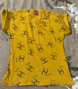 Yellow 'Decode' Graphic Tee