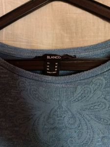 BLANCO BLUE SWEATER  CROP TOP
