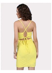 Yellow Lace Mini Dress