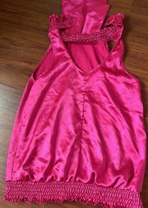 Collar High Neck Satin Top