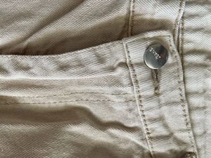 Beige Straight Leg Jeans
