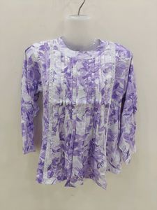 Purple Flower Print Top for Girls | New Tops Ladie