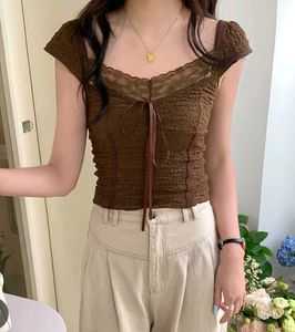 Vintage Retro Lace Bow Top