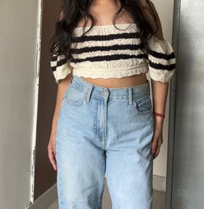 High Waisted Blue Slim Fit Denim