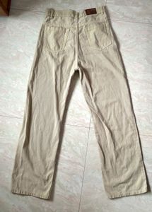 Beige Straight Fit Jeans