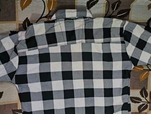 Black &amp; White Checkered Shirt Men&#39;s