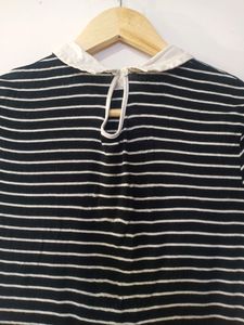 Redtag Women Black And White Striped Bust 32 |Wais