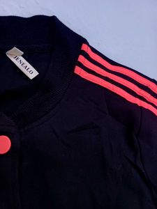 Black &amp; Pink Striped Button-Down Jacket