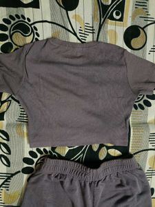 Burger bae Crop Top &amp; Pants Set