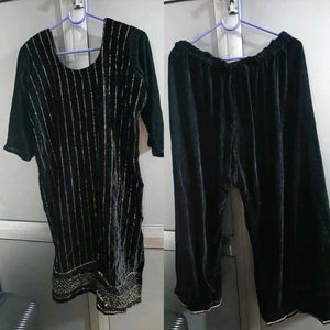 Velvet Kurta Set