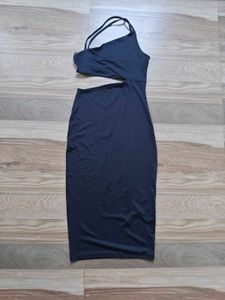 Black Cutout Bodycon Midi Dress