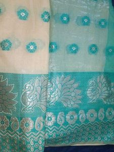 Yellow, Green Saree New
