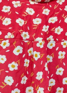 Red Floral Print Dress
